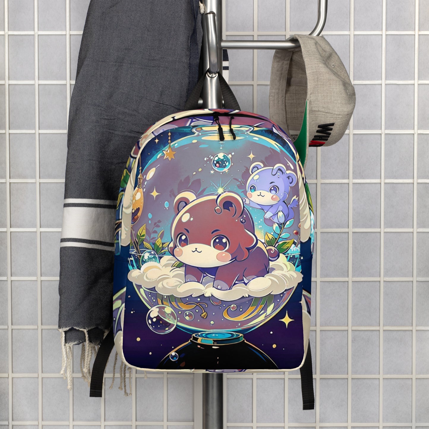 Minimalist Backpack -  Magic Bear - Anime Illustration