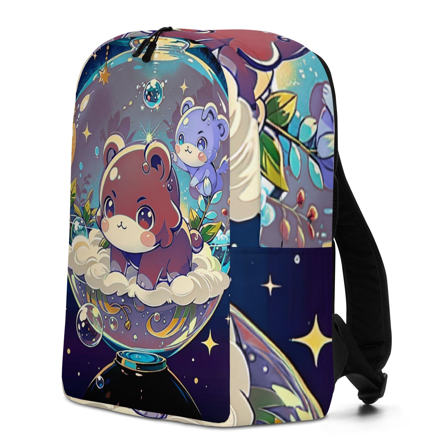 Minimalist Backpack -  Magic Bear - Anime Illustration