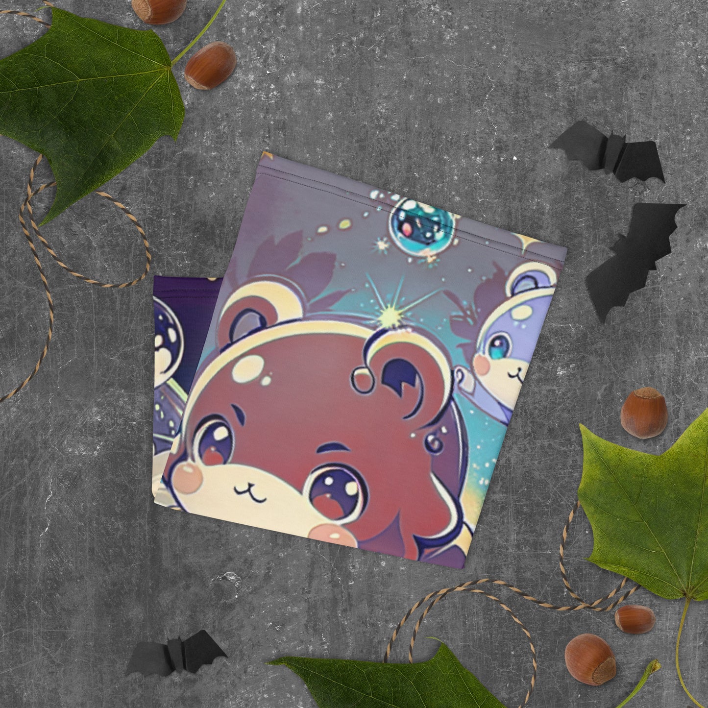 Neck Gaiter - Magical Bear - Anime Illustration