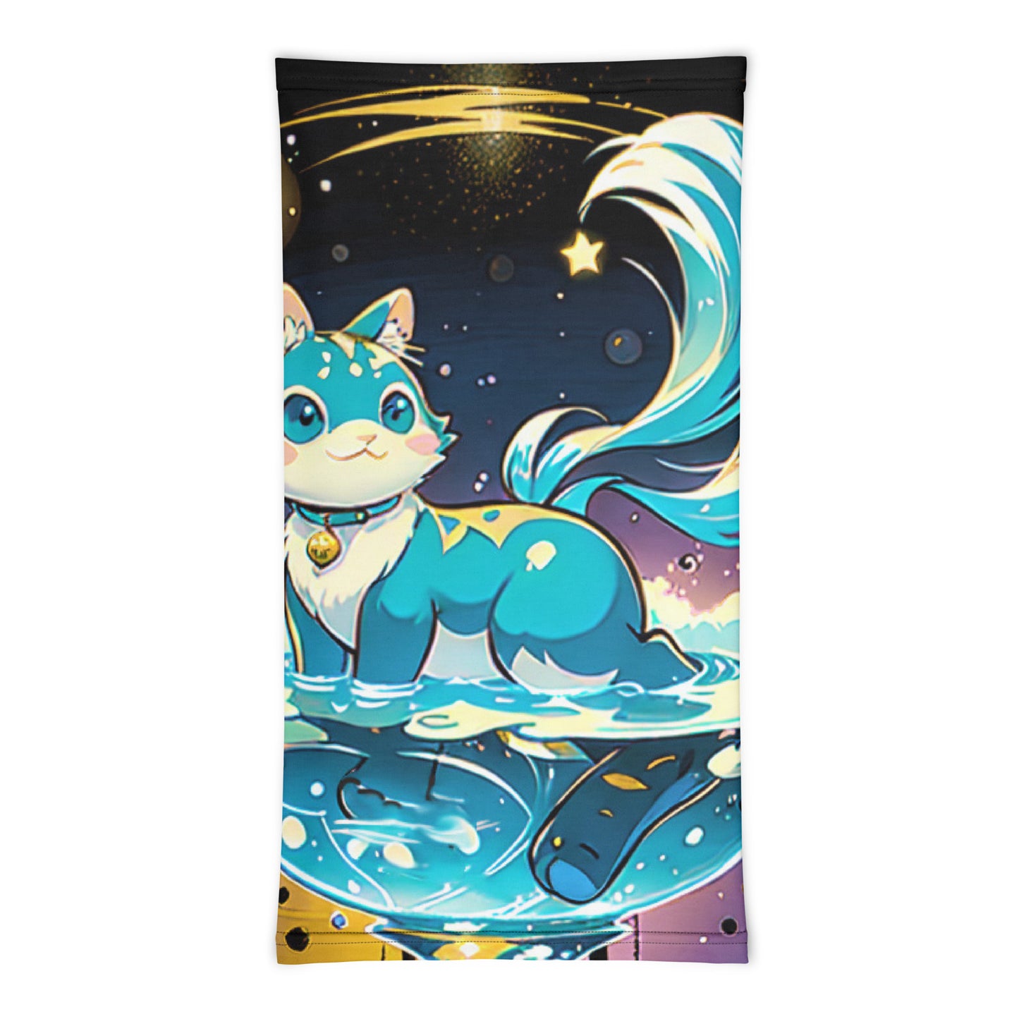 Neck Gaiter - Crystal Cat - Anime Illustration