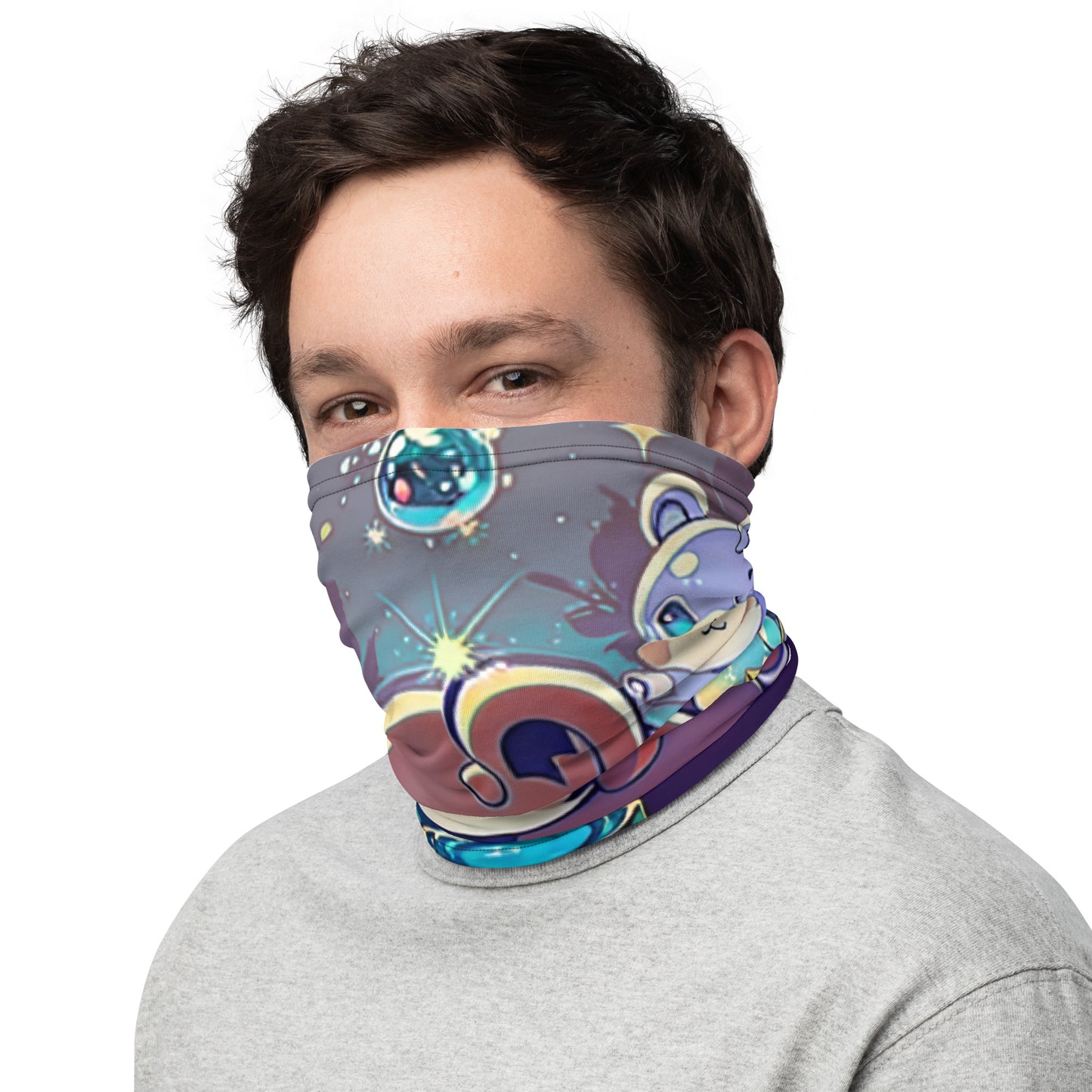 Neck Gaiter - Magical Bear - Anime Illustration