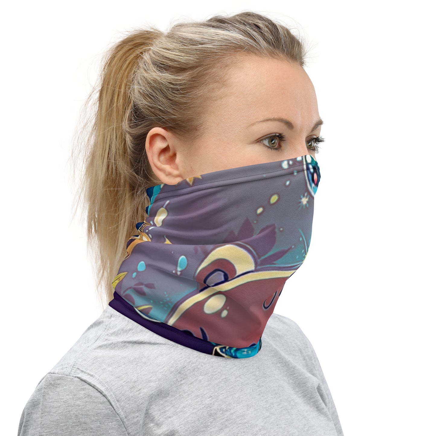 Neck Gaiter - Magical Bear - Anime Illustration