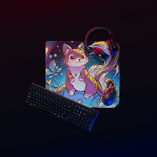 Gaming mouse pad - Magic Disco Cat - Anime Illustration