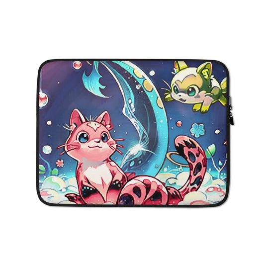 Laptop Sleeve - Magical Cats in Vase - Anime Illustration