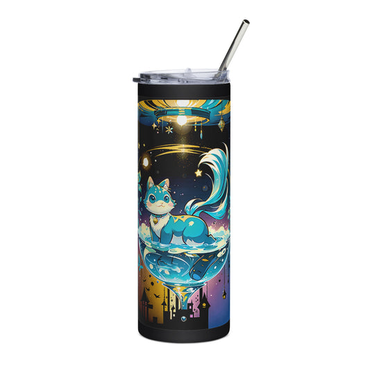 Stainless steel tumbler - Crystal Cat - Anime Illustration