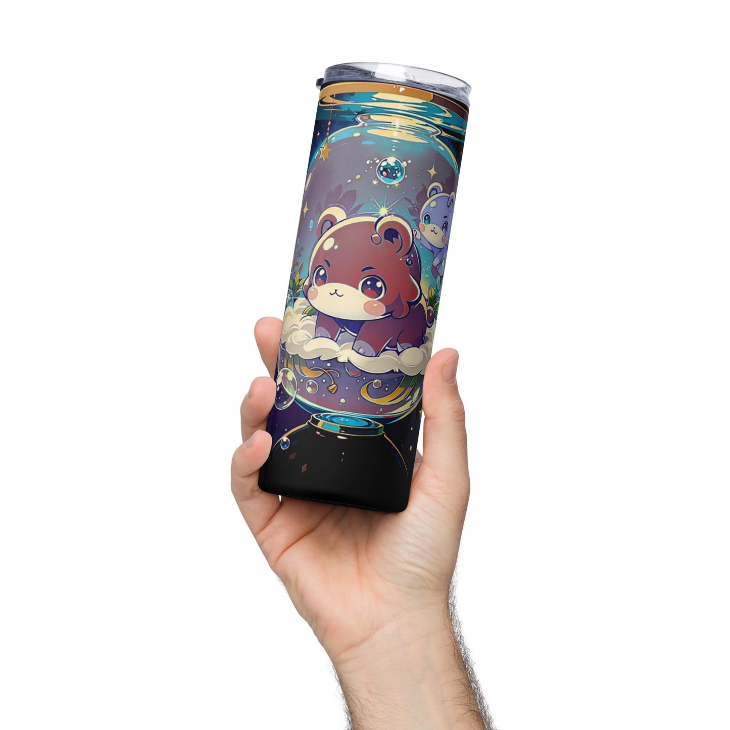 Stainless steel tumbler -  Magic Bear - Anime Illustration