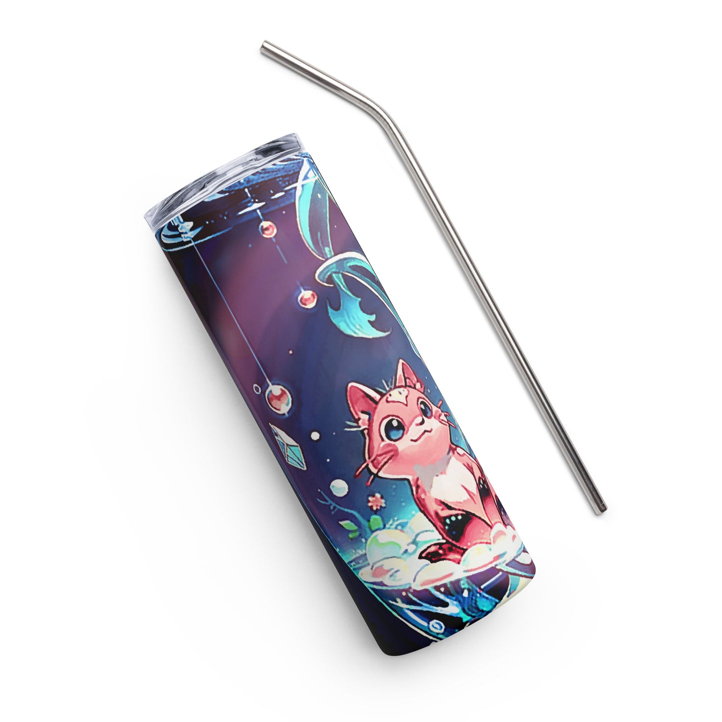 Stainless steel tumbler - Magical Cats in Vase - Anime Illustration