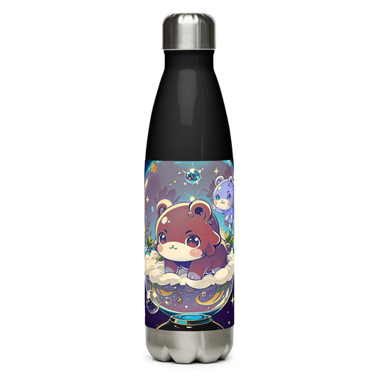 Stainless steel water bottle -  Magic Bear - Anime Illustration