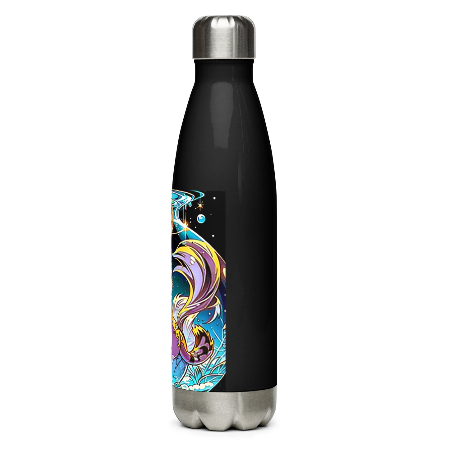 Stainless steel water bottle - Magic Disco Cat - Anime Illustration