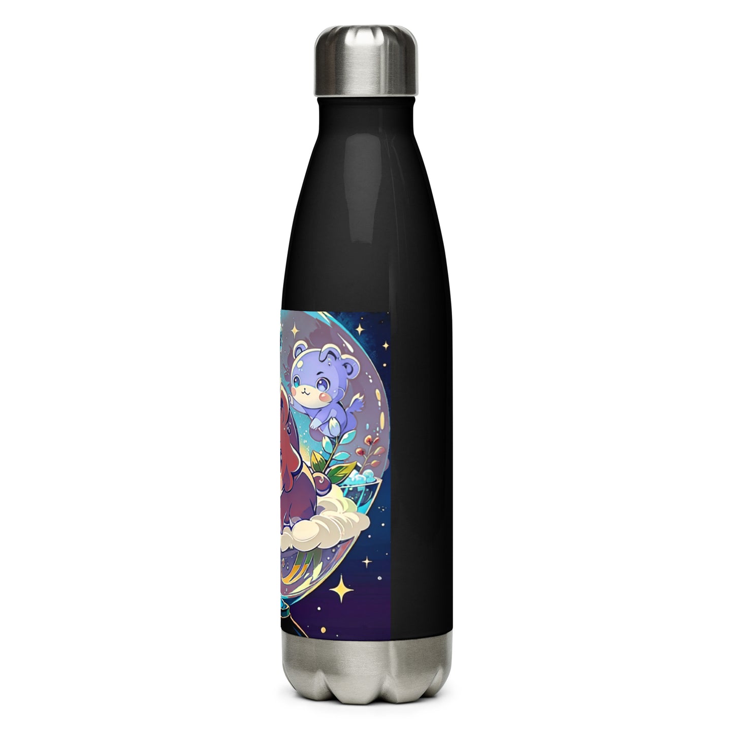 Stainless steel water bottle -  Magic Bear - Anime Illustration