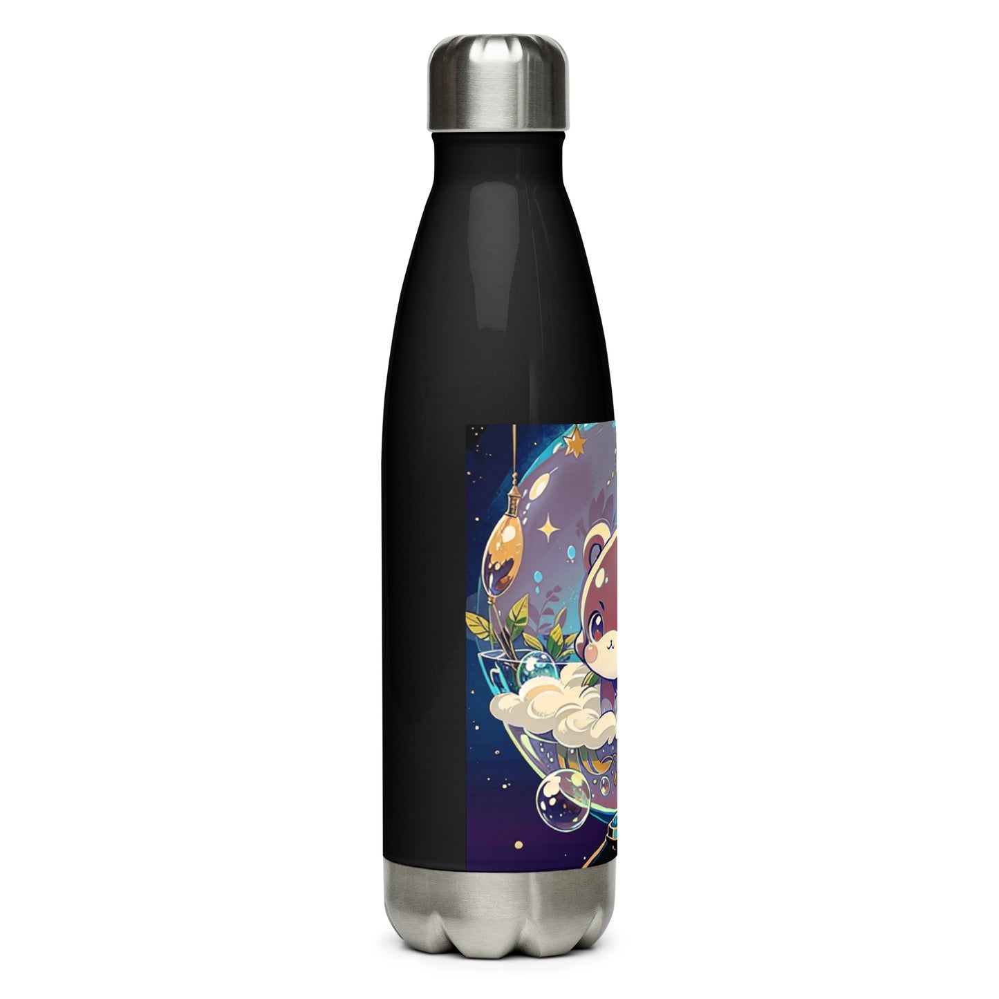 Stainless steel water bottle -  Magic Bear - Anime Illustration