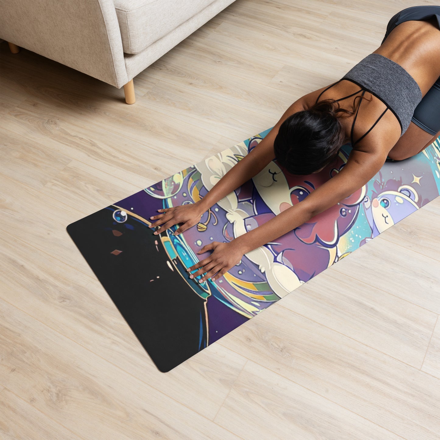 Yoga mat -  Magic Bear - Anime Illustration