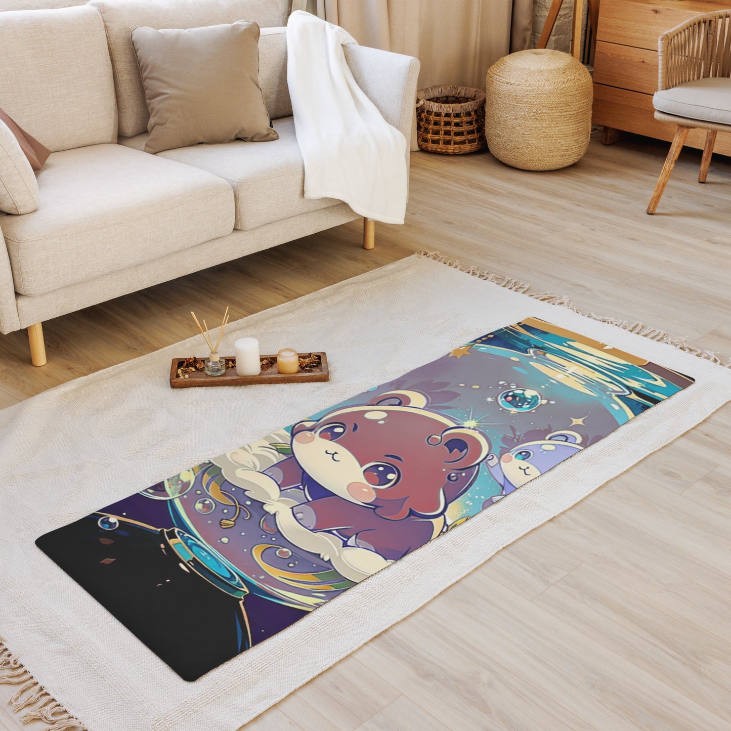 Yoga mat -  Magic Bear - Anime Illustration